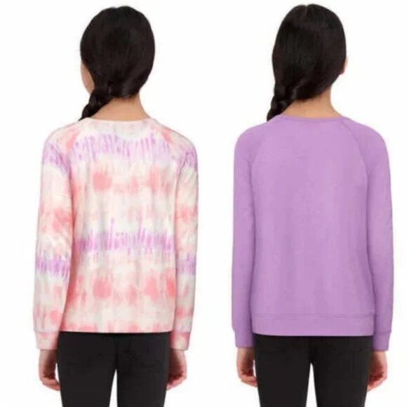 NEW Lucky Brand Pack of 2 Set Long Sleeve Knit Tie Dyed Solid Pullover top Shirt - Picture 2 of 5